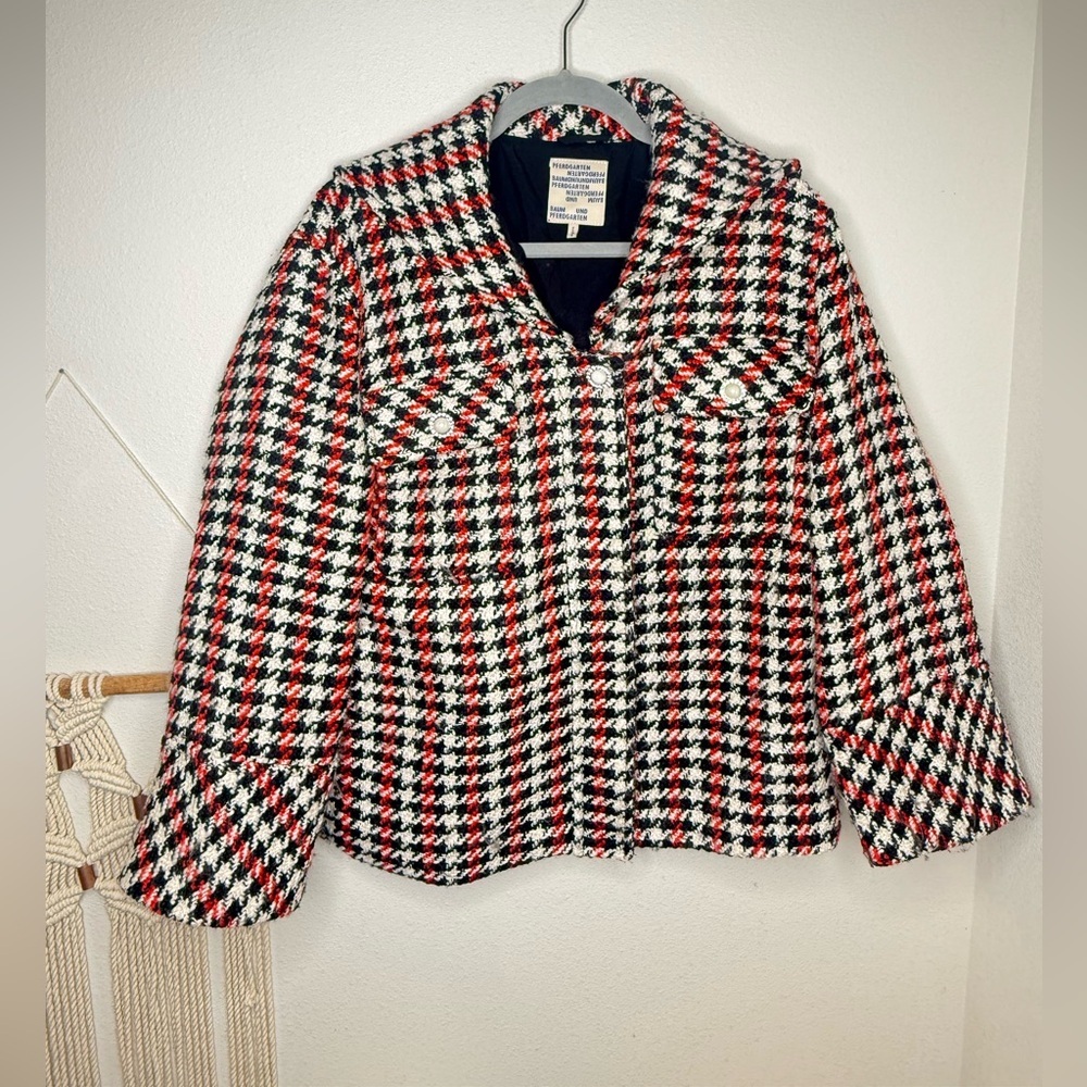 Baum und Pferdgarten jacket Bronco houndstooth check black white red tweed - Picture 3 of 7